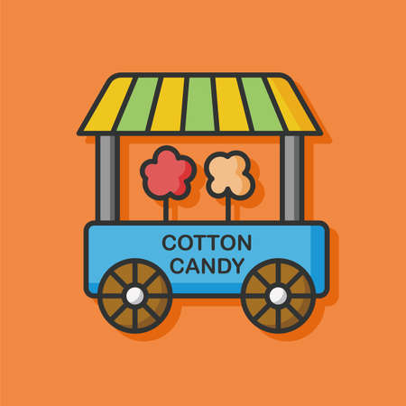 cotton candy dining car iconのイラスト素材
