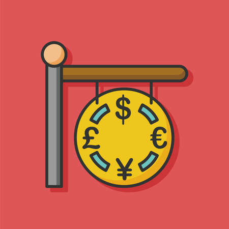 money exchange sign conのイラスト素材