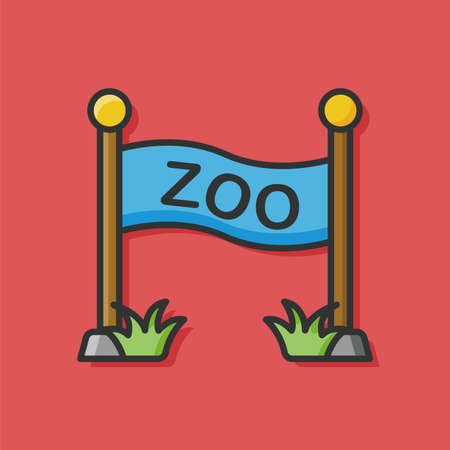 zoo gate door iconのイラスト素材