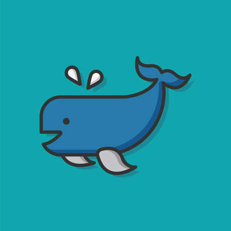 sea animal whale iconのイラスト素材