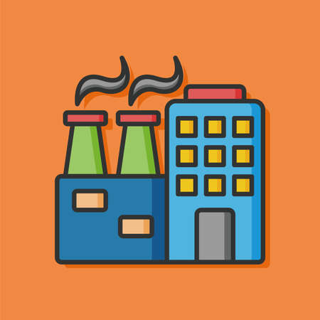 industry factory vector iconのイラスト素材