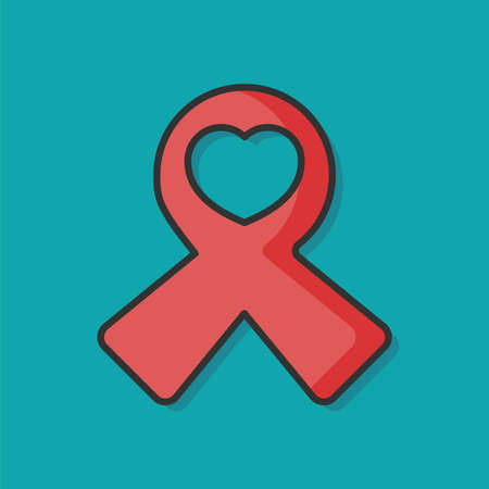 Red Ribbon vector iconのイラスト素材