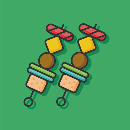 barbecue food vector iconのイラスト素材
