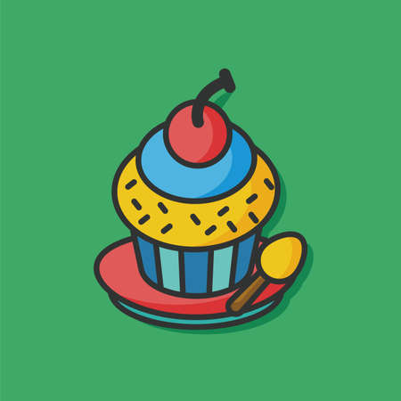 birthday cake vector iconのイラスト素材