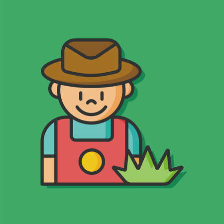 Gardeners man vector iconのイラスト素材