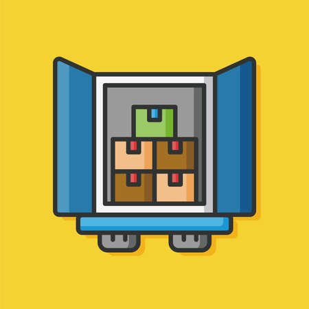 logistics truck vector iconのイラスト素材