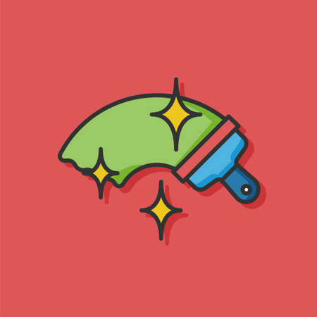 cleaning brush vector iconのイラスト素材