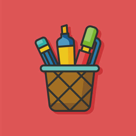 pencil case box iconのイラスト素材