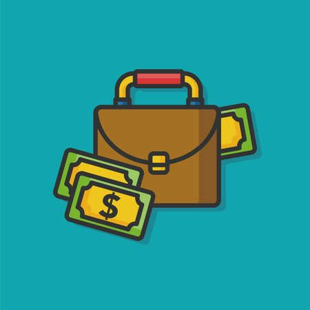 money case bag vector iconのイラスト素材