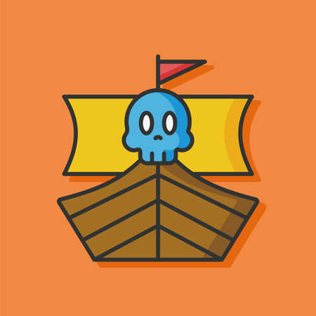 pirate ship icon vectorのイラスト素材
