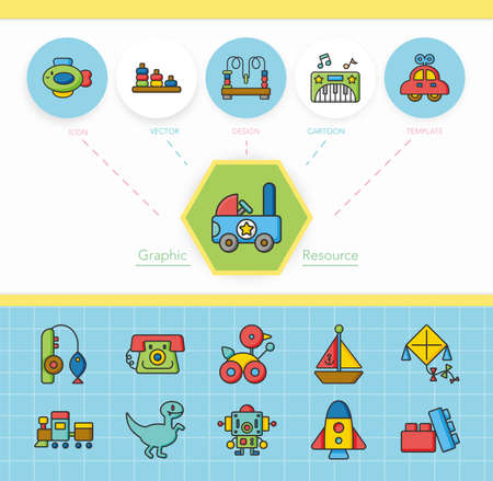 icon set toy vectorのイラスト素材