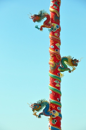 Chinese style dragon statue の写真素材