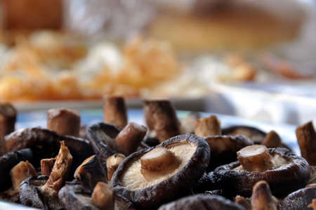 Grilled mushroomsの写真素材