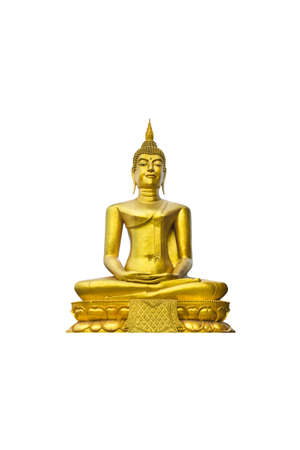 Buddha statue on white backgroundの写真素材