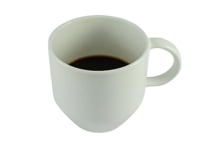 black coffee in a cup of coffee on a white backgroundの写真素材