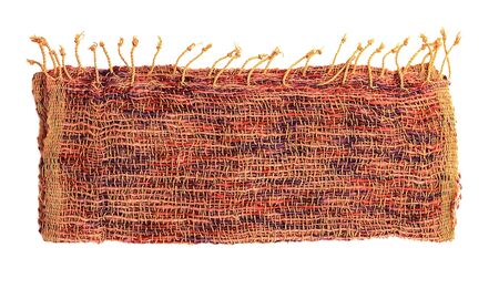 scarf that is woven from yarn on a white backgroundの写真素材