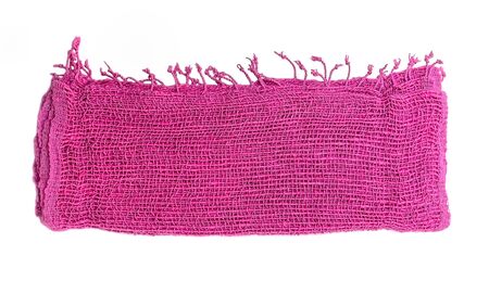 scarf that is woven from yarn on a white backgroundの写真素材