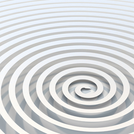 Computer generated spiral ribbon over a bright white backgroundの写真素材