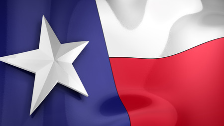 Reflective 3D rendering of the state flag of Texasの写真素材
