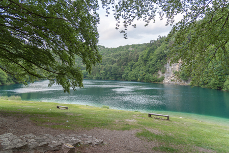 lamar lake in Trentino springtimeの写真素材