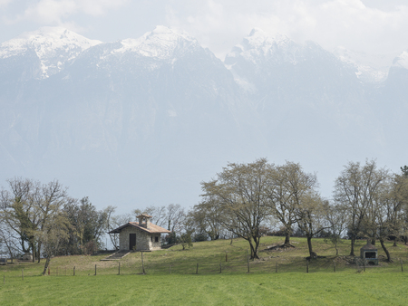 trekking on garda lake mountains nature e landscapeの写真素材