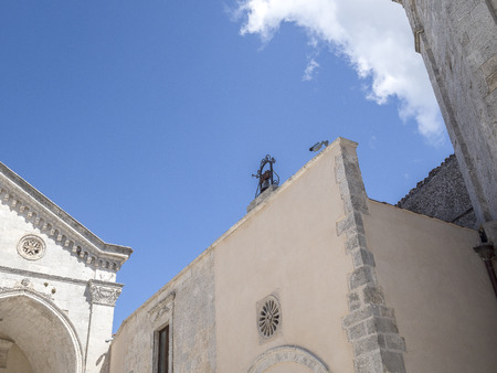 21 august  2017 holidays in puglia italy. Sanctuary of Monte Sant'Angelo, Italy. S Monte Sant Angelo, Apulia,  south italy    little beautiful town of south italy, Monte Sant Angelo, all whiteのeditorial素材