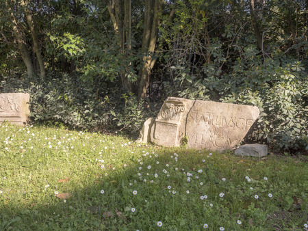 21 april 2018 on Via Appia, Appian Way from Porta Appia, ancient road of Romeのeditorial素材