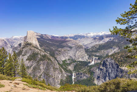 Panoramic view of Yosemite Valleyの写真素材