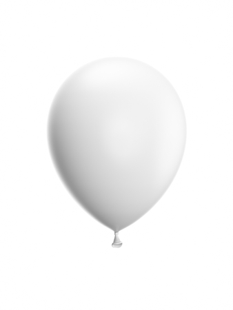 3D Rendering White Balloon Isolated on White Backgroundの写真素材