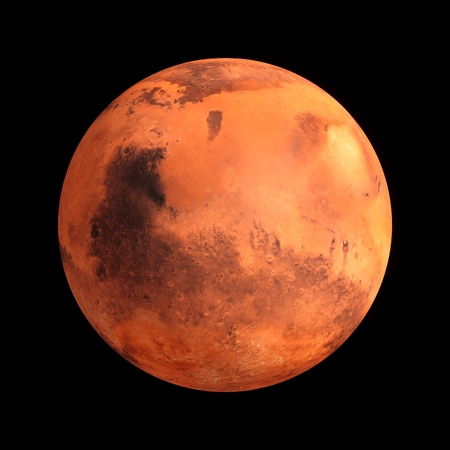 3D Mars Rendering Mars isolated on black