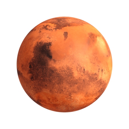 3D Mars Rendering Mars isolated on whiteの写真素材