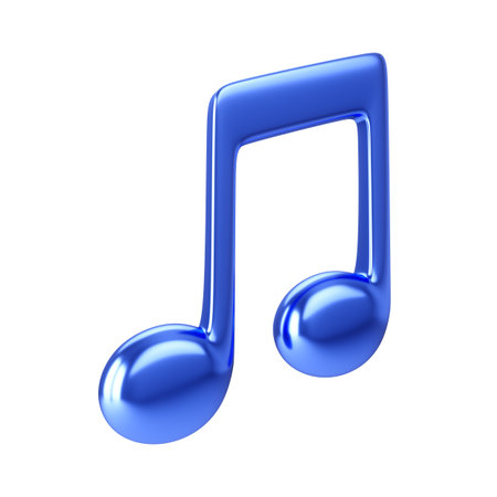 3d Rendering Blue Music Note isolated on whiteの写真素材