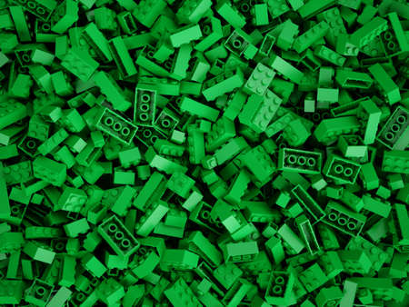 3D Rendering Green Toy Bricks backgroundの写真素材