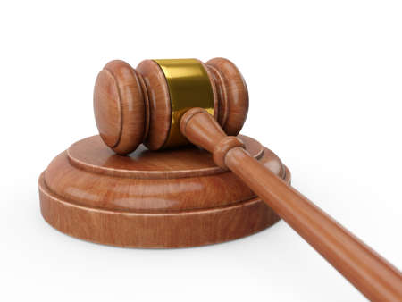 3D rendering Wooden gavel, Judge Hammerの写真素材