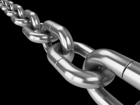 3d rendering Chain on black backgroundの写真素材