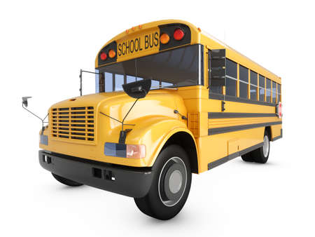 3D Rendering School Bus isolated on a white background