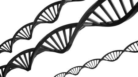 3d rendering black Dna structure abstract backgroundの写真素材