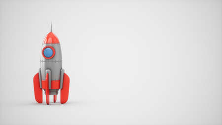 3D Rendering Rocket Space Ship isolated on Gray backgroundの写真素材