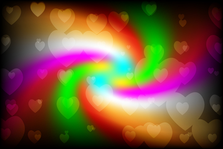 Colorful color background with heart bokeh, Vector background.のイラスト素材