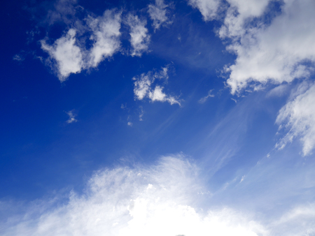 Blue sky background with white cloud.の写真素材
