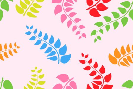 abstract floral seamless pastel leaves background.のイラスト素材