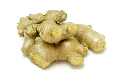 fresh ginger isolated on white background.の写真素材