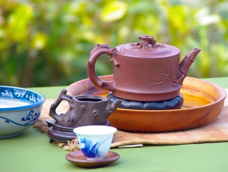 The Chinese traditional Tea Set for Tea ceremonyの写真素材