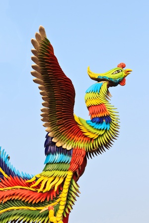 A flying high Chinese style Legend Colorful Phoenixの写真素材