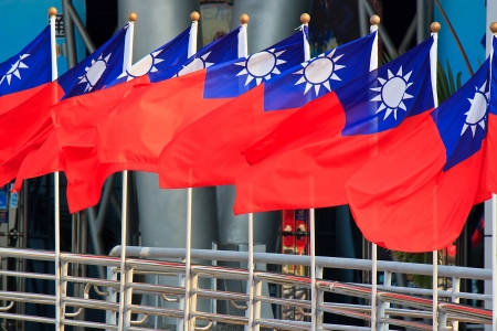 Arrangement of the national flag of the Republic of Chinaの写真素材