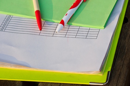 Pen and Form with plastic board for Statisticsの写真素材