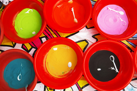 Tool of Various colored sand for paintingの写真素材