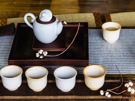 Tea ceremony and tea setsの写真素材