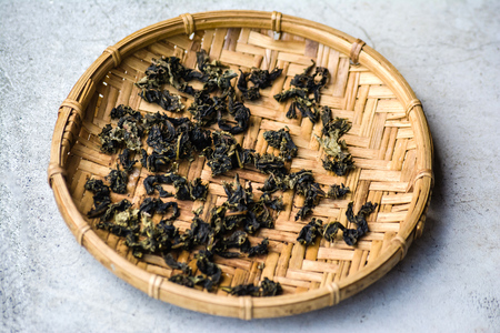 Agricultural product of tea leaves on Sun exposure