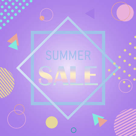 Summer sale bright banner with Abstract shapes.のイラスト素材